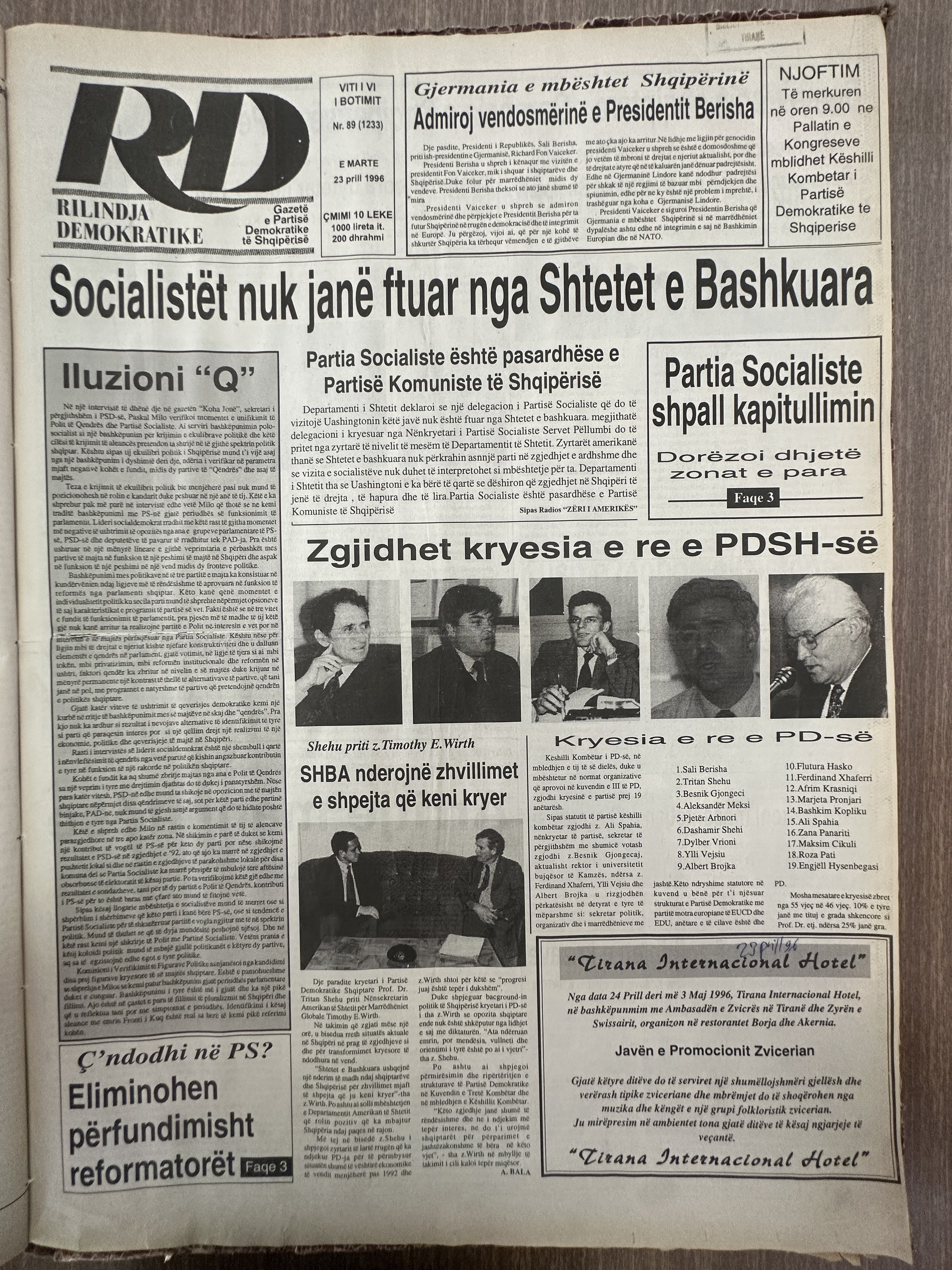 Rilindja Demokratike 1996-04-23